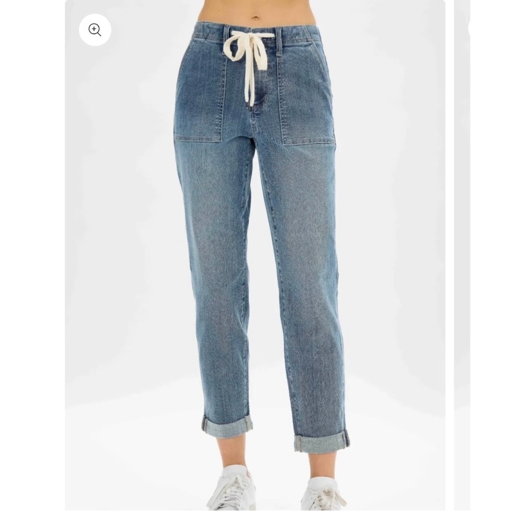 Judy Blue High Rise Jeans SZ 15/32 Drawstring Waist Stretch JB88496